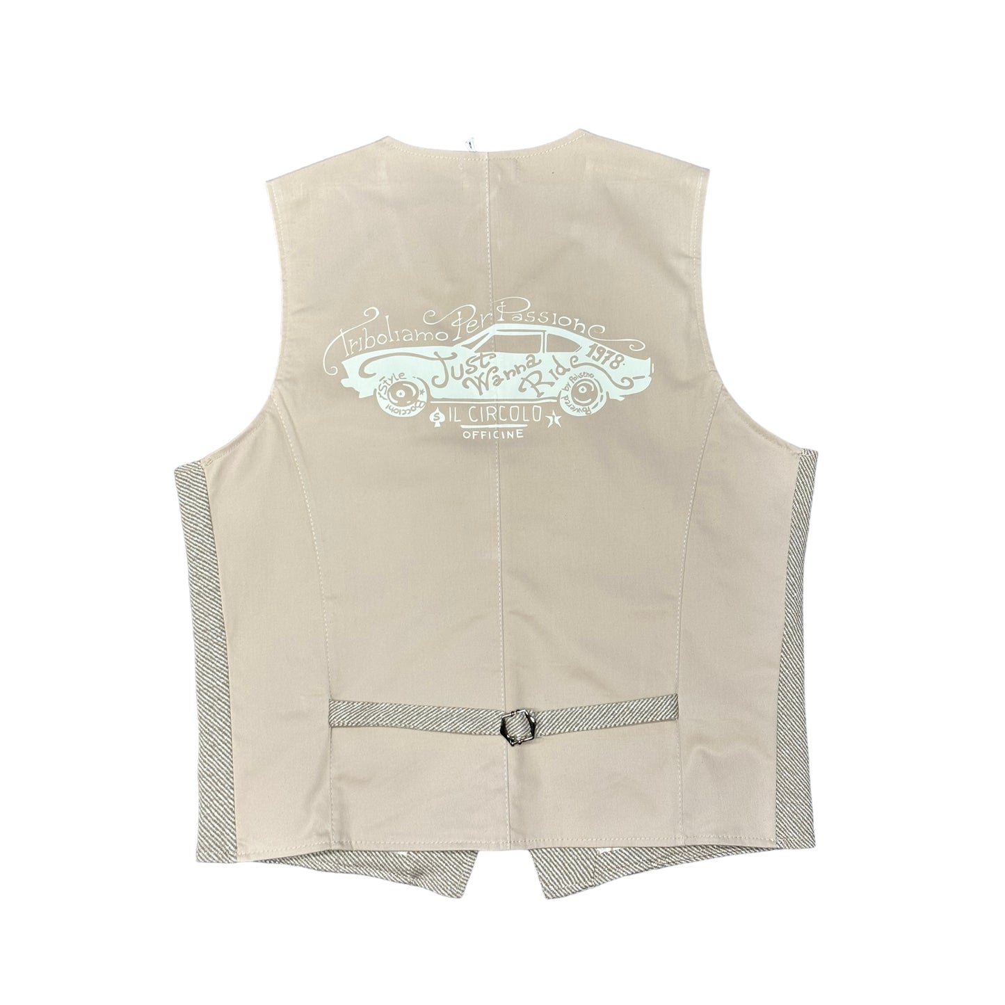 Gilet in cotone e lino Beige