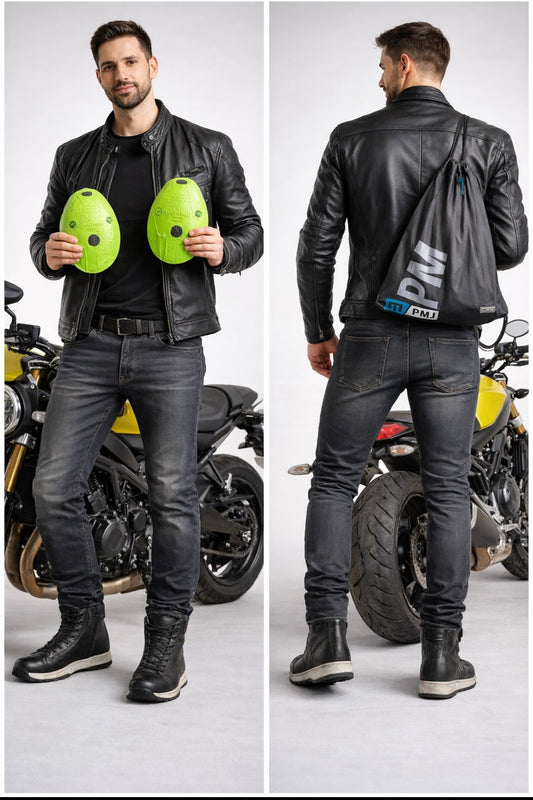 JEANS DA MOTO PMJ WEST 2 SLIM FIT GRIGIO SCURO