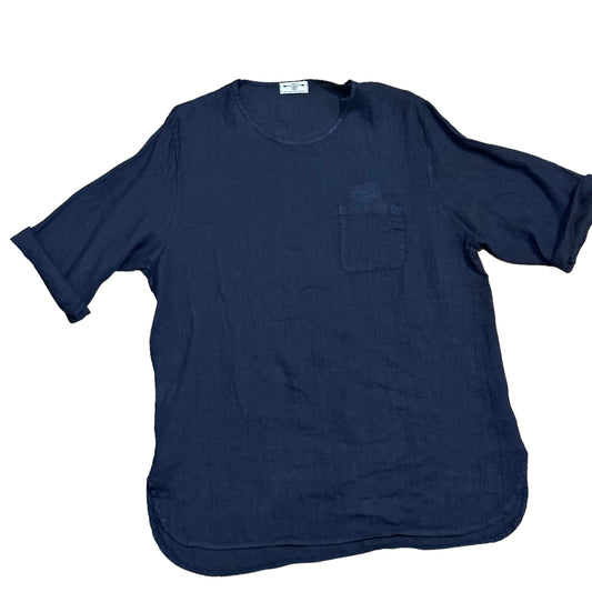Tshirt in puro lino over Blue
