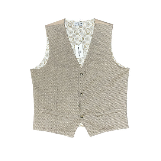 Gilet in cotone e lino Beige