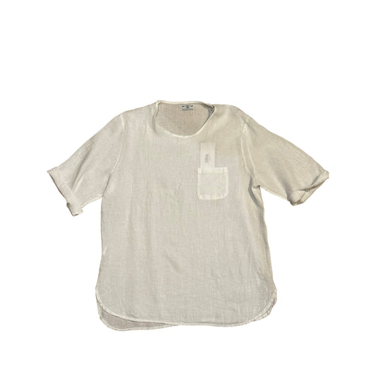 Tshirt in puro lino over Bianco