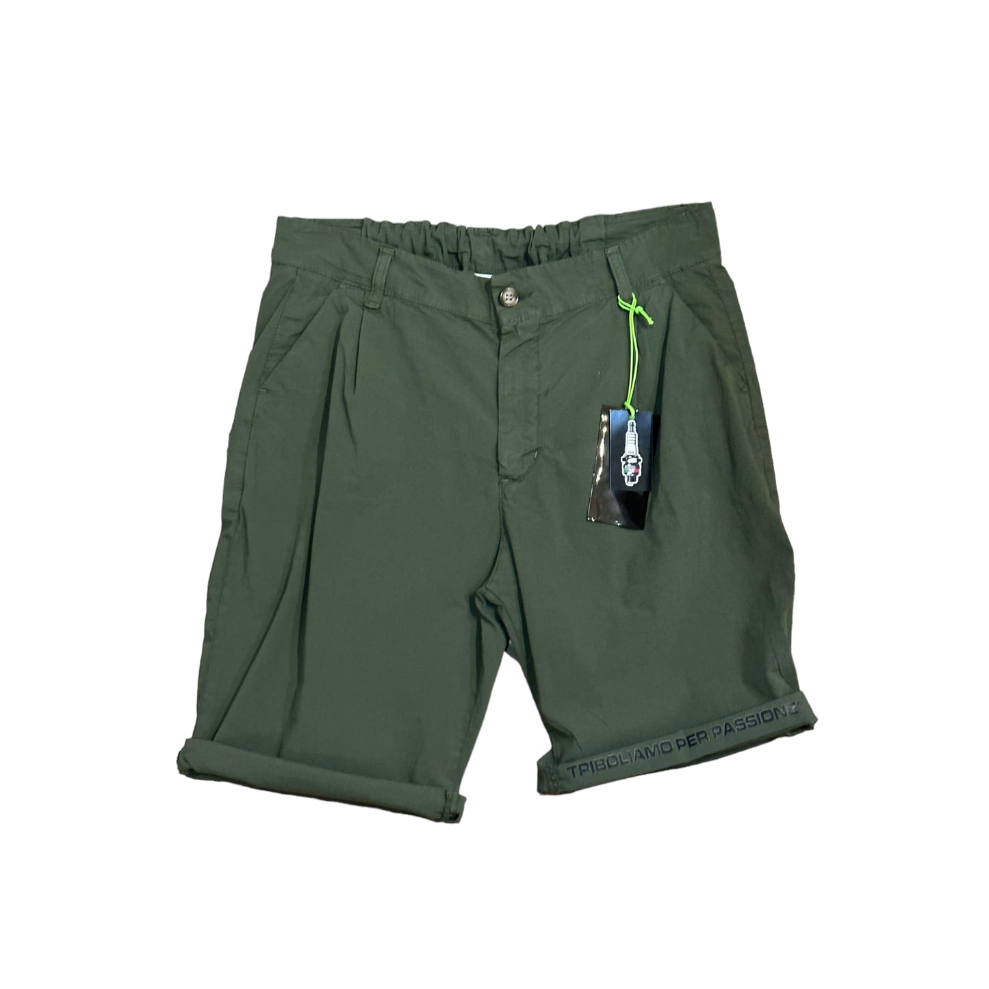 Bermuda verde militare in cotone