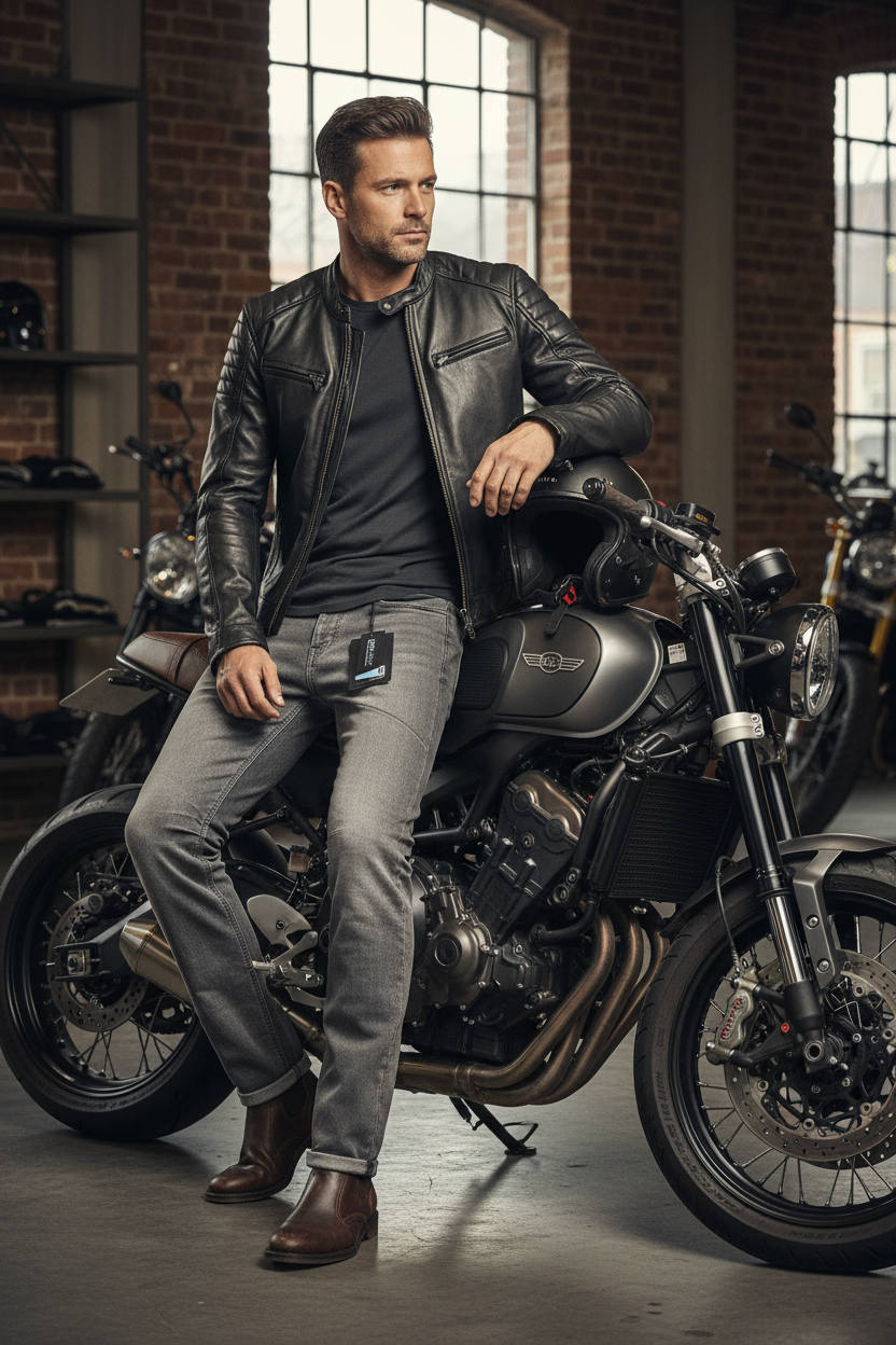 Jeans PMJ Grigio – In moto